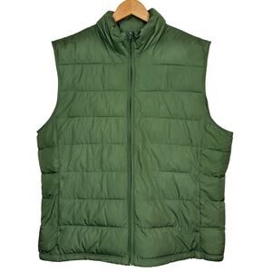 Banana Republic Puffer Vest Outdoor Casual Forest Green Sleeveless Jacket - XL